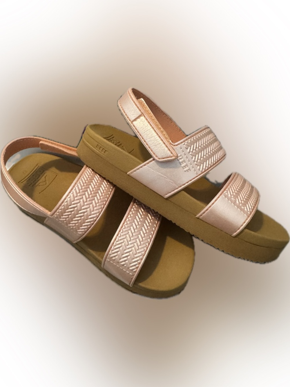 Reef Kids Pink Metallic Dual-Strap Sandals